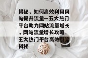 揭秘，如何高效利用网站提升流量—五大热门平台助力网站流量增长，网站流量增长攻略，五大热门平台高效引流揭秘