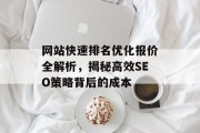 网站快速排名优化报价全解析,揭秘高效SEO策略背后的成本 网站快速排名优化报价全解析,揭秘高效SEO策略背后的成本