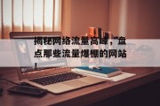 揭秘网络流量高峰,盘点那些流量爆棚的网站! 揭秘网络流量高峰,盘点那些流量爆棚的网站!