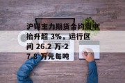 沪锡主力期货合约周中抬升超 3%,运行区间 26.2 万-27.8 万元每吨 沪锡主力期货合约周中抬升超 3%,运行区间 26.2 万-27.8 万元每吨