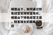峨眉山下,如何通过特色经营实现财富增长,峨眉山下特色经营之道,财富增长的策略与路径