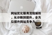 网站优化服务流程解析,从诊断到提升,全方位提升网站竞争力 网站优化服务流程解析,从诊断到提升,全方位提升网站竞争力
