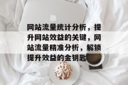 网站流量统计分析，提升网站效益的关键，网站流量精准分析，解锁提升效益的金钥匙