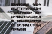 揭秘网络困境，有部分网站打不开的背后真相，网络封锁揭秘，揭秘部分网站无法访问的真相，网络封锁真相大揭秘，部分网站无法访问的背后原因