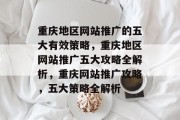 重庆地区网站推广的五大有效策略，重庆地区网站推广五大攻略全解析，重庆网站推广攻略，五大策略全解析