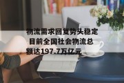 物流需求回复势头稳定 目前全国社会物流总额达197.7万亿元 物流需求回复势头稳定 目前全国社会物流总额达197.7万亿元