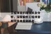 工程项目的赚钱机会分析,深度解析工程项目如何带来盈利机会 工程项目的赚钱机会分析,深度解析工程项目如何带来盈利机会