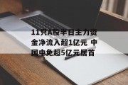 11只A股半日主力资金净流入超1亿元 中国中免超5亿元居首 11只A股半日主力资金净流入超1亿元 中国中免超5亿元居首