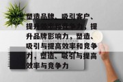 塑造品牌、吸引客户、提升效率和竞争力，提升品牌影响力，塑造、吸引与提高效率和竞争力，塑造、吸引与提高效率与竞争力