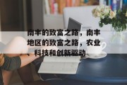 南丰的致富之路,南丰地区的致富之路,农业、科技和创新驱动 南丰的致富之路,南丰地区的致富之路,农业、科技和创新驱动