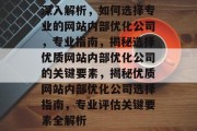 深入解析，如何选择专业的网站内部优化公司，专业指南，揭秘选择优质网站内部优化公司的关键要素，揭秘优质网站内部优化公司选择指南，专业评估关键要素全解析