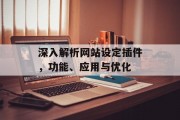 深入解析网站设定插件,功能、应用与优化 深入解析网站设定插件,功能、应用与优化