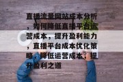 直播流量网站成本分析，如何降低直播平台运营成本，提升盈利能力，直播平台成本优化策略，降低运营成本，提升盈利之道
