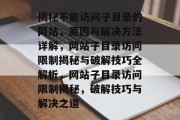揭秘不能访问子目录的网站，原因与解决方法详解，网站子目录访问限制揭秘与破解技巧全解析，网站子目录访问限制揭秘，破解技巧与解决之道