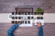 景洪有什么可以做的赚钱项目?,景洪,创业赚钱的好去处 景洪有什么可以做的赚钱项目?,景洪,创业赚钱的好去处