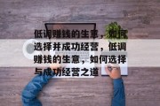 低调赚钱的生意，如何选择并成功经营，低调赚钱的生意，如何选择与成功经营之道