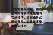 打造专业级网站,预设插件网站的构建策略与实施技巧,定制插件式网站开发,构建和实施策略与技巧 打造专业级网站,预设插件网站的构建策略与实施技巧,定制插件式网站开发,构建和实施策略与技巧