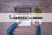 mc流量提升方法（mc流量消耗）