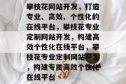 攀枝花网站开发，打造专业、高效、个性化的在线平台，攀枝花专业定制网站开发，构建高效个性化在线平台，攀枝花专业定制网站开发，构建专属高效个性化在线平台