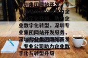 深圳集团网站开发，专业网站开发公司助力企业数字化升级，助力企业数字化转型，深圳专业集团网站开发服务，深圳专业集团网站开发，专业公司助力企业数字化与转型升级