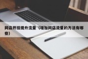 网店开挂提升流量（增加网店流量的方法有哪些）