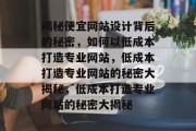 揭秘便宜网站设计背后的秘密，如何以低成本打造专业网站，低成本打造专业网站的秘密大揭秘，低成本打造专业网站的秘密大揭秘