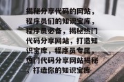 揭秘分享代码的网站，程序员们的知识宝库，程序员必备，揭秘热门代码分享网站，打造知识宝库，程序员专属，热门代码分享网站揭秘，打造你的知识宝库