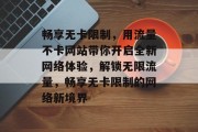 畅享无卡限制，用流量不卡网站带你开启全新网络体验，解锁无限流量，畅享无卡限制的网络新境界
