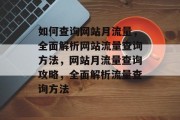 如何查询网站月流量，全面解析网站流量查询方法，网站月流量查询攻略，全面解析流量查询方法