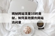 揭秘网站流量1G的奥秘，如何高效提升网站访问量