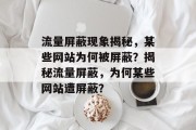 流量屏蔽现象揭秘，某些网站为何被屏蔽？揭秘流量屏蔽，为何某些网站遭屏蔽？