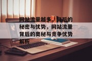 网站流量越多，背后的秘密与优势，网站流量背后的奥秘与竞争优势解析