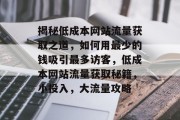 揭秘低成本网站流量获取之道，如何用最少的钱吸引最多访客，低成本网站流量获取秘籍，小投入，大流量攻略
