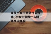 现在小本生意做什么赚钱_小本生意做什么赚钱快没经验