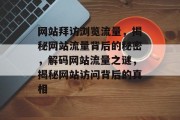 网站拜访浏览流量，揭秘网站流量背后的秘密，解码网站流量之谜，揭秘网站访问背后的真相
