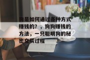 狗是如何通过各种方式赚钱的?,狗狗赚钱的方法,一只聪明狗的秘密交易过程 狗是如何通过各种方式赚钱的?,狗狗赚钱的方法,一只聪明狗的秘密交易过程