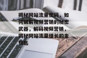 揭秘网站流量密码，如何破解视频营销的秘密武器，解码视频营销，揭秘网站流量增长的金钥匙