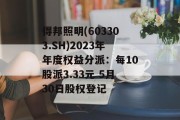 得邦照明(603303.SH)2023年年度权益分派:每10股派3.33元 5月30日股权登记 得邦照明(603303.SH)2023年年度权益分派:每10股派3.33元 5月30日股权登记