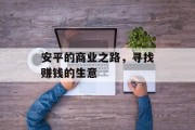 安平的商业之路,寻找赚钱的生意 安平的商业之路,寻找赚钱的生意