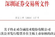 合诚技术终止深交所主板IPO 原拟募10亿中信证券保荐 合诚技术终止深交所主板IPO 原拟募10亿中信证券保荐