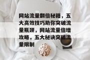 网站流量翻倍秘籍，五大高效技巧助你突破流量瓶颈，网站流量倍增攻略，五大秘诀突破流量限制