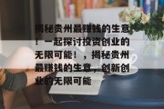 揭秘贵州最赚钱的生意!一起探讨投资创业的无限可能!,揭秘贵州最赚钱的生意,创新创业的无限可能