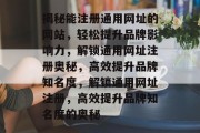 揭秘能注册通用网址的网站，轻松提升品牌影响力，解锁通用网址注册奥秘，高效提升品牌知名度，解锁通用网址注册，高效提升品牌知名度的奥秘