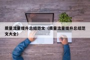 质量流量提升总结范文（质量流量提升总结范文大全）