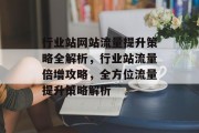 行业站网站流量提升策略全解析，行业站流量倍增攻略，全方位流量提升策略解析