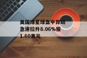 美国绿星球盘中异动 急速拉升8.06%报1.60美元 美国绿星球盘中异动 急速拉升8.06%报1.60美元