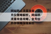 网站防止流量攻击，全方位策略解析，网站抗流量攻击攻略，全方位防御策略深度解析