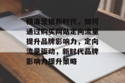 精准营销新时代，如何通过购买网站定向流量提升品牌影响力，定向流量驱动，新时代品牌影响力提升策略