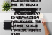 网站底部显示百度站点地图，提升网站SEO效果与用户体验的秘诀，百度站点地图助力SEO与用户体验双提升的网站优化秘籍，百度站点地图，SEO与用户体验双提升的网站优化秘籍
