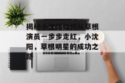 揭秘小沈阳如何从草根演员一步步走红,小沈阳,草根明星的成功之路 揭秘小沈阳如何从草根演员一步步走红,小沈阳,草根明星的成功之路